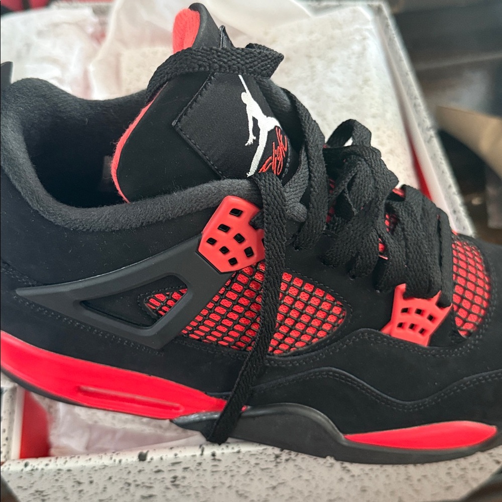 Jordan Air 4 Retro Black Multicolor Sneakers